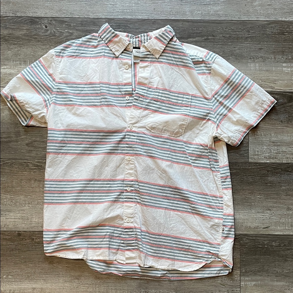 The North Face Men's Striped Button-Down Shirt - White, Pink, Green